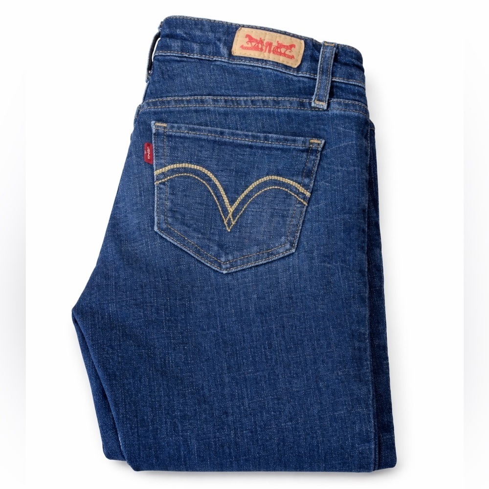 Levi’s 535 Legging Jeans Juniors 3 Dark Wash Skinny Stretch 26x29 Like New - Picture 3 of 3